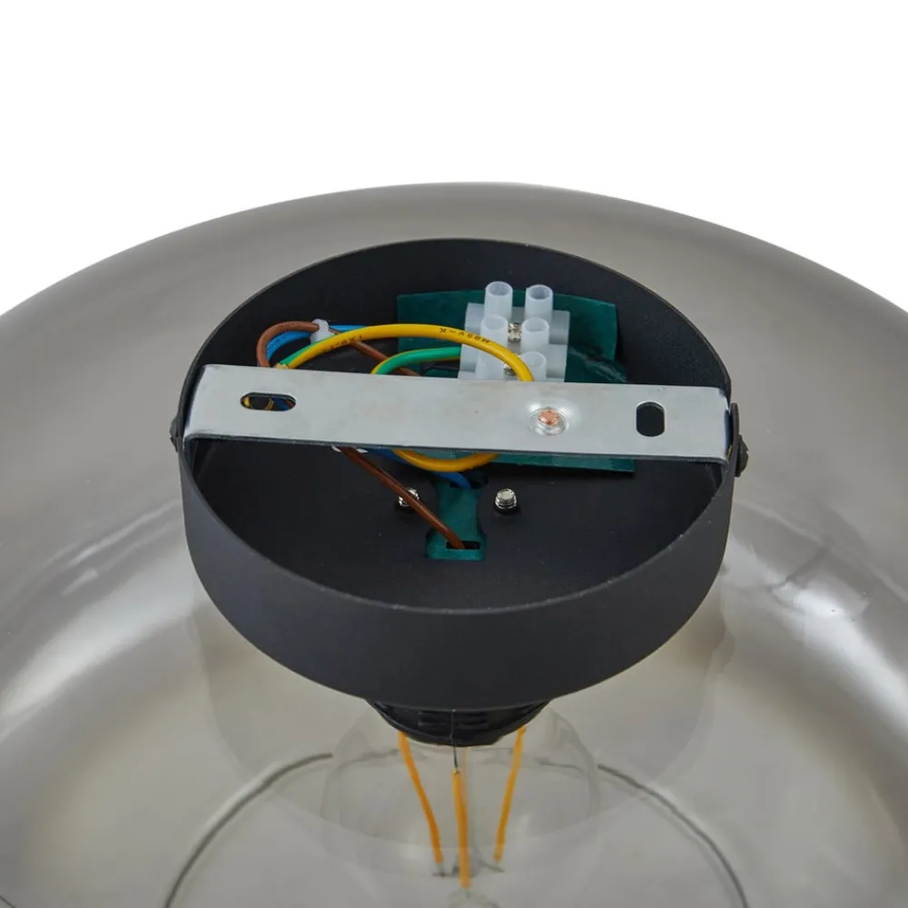 Lindby Loftlamper|Loftlamper > loftlampe Hildur, Ø 28,5 cm, røggrå, glas