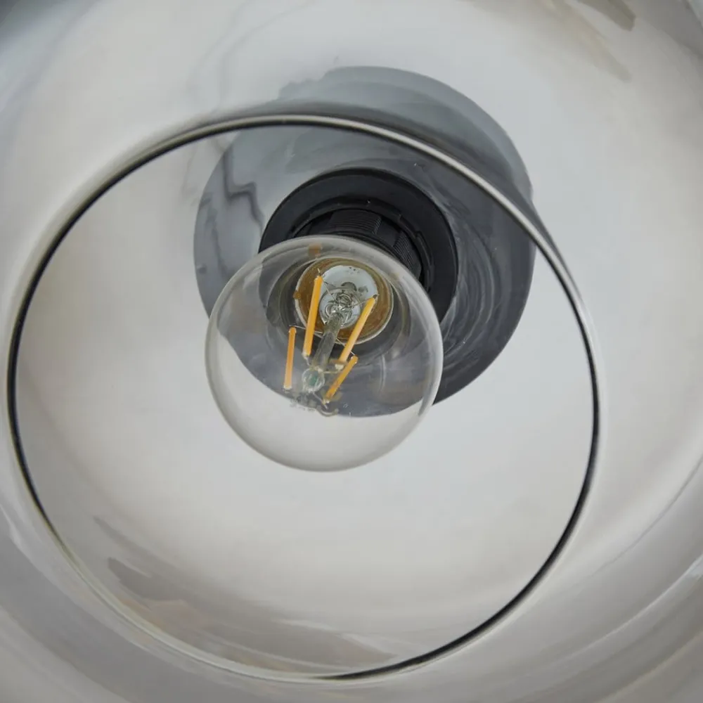Lindby Loftlamper|Loftlamper > loftlampe Hildur, Ø 28,5 cm, røggrå, glas