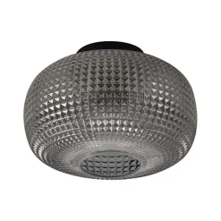 Gang|Loftlamper ^ Lindby loftlampe Hildur, Ø 25 cm, røggrå, glas