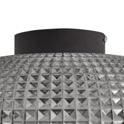 Gang|Loftlamper ^ Lindby loftlampe Hildur, Ø 25 cm, røggrå, glas