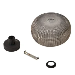 Gang|Loftlamper ^ Lindby loftlampe Hildur, Ø 25 cm, røggrå, glas