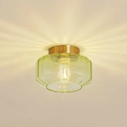 Lindby Gang|Loftlamper > loftlampe Hildur, grøn, glas, Ø 22 cm