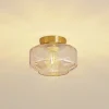 Gang|Loftlamper ^ Lindby loftlampe Hildur, ravfarvet, glas, Ø 22 cm