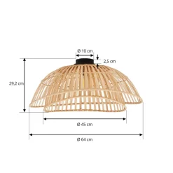 Lindby Loftlamper > loftlampe Ilajus, Ø 62 cm, naturlig bambus