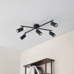 Gang|Loftlamper ^ Lindby loftlampe Joffrey, 78 cm, sort, 5 lyskilder, GU10