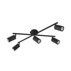 Gang|Loftlamper ^ Lindby loftlampe Joffrey, 78 cm, sort, 5 lyskilder, GU10