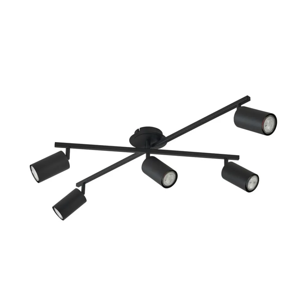 Gang|Loftlamper ^ Lindby loftlampe Joffrey, 78 cm, sort, 5 lyskilder, GU10