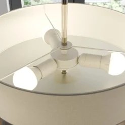 Lindby Gang|Pendellamper > loftlampe Josia, hvid, stof, Ø 47 cm, E27