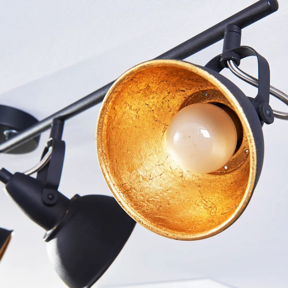 Lindby Loftlamper|Loftlamper > loftlampe Julin, 85 cm, 4 lyskilder, sort-guld
