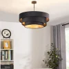 Lindby Loftlamper|Loftlamper > loftlampe Jusari, sort, tekstil, Ø 56 cm, E27