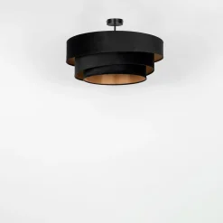 Lindby Loftlamper|Loftlamper > loftlampe Jusari, sort, tekstil, Ø 56 cm, E27