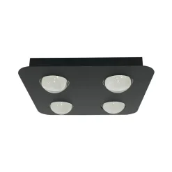 Lindby Arbejdsrum/Kontor > loftlampe Jyla, sort, 4.200 K, 4 lyskilder, linse