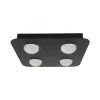 Lindby Arbejdsrum/Kontor > loftlampe Jyla, sort, 3.000 K, 4 lyskilder, linse