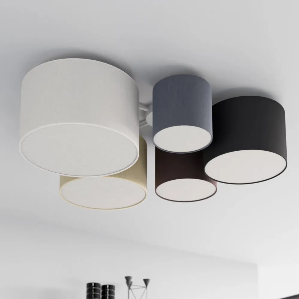 Lindby Gang|Loftlamper > loftlampe Laurenz, 5 lyskilder, 93 cm, brun/beige, E27