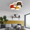 Lindby Gang|Loftlamper > loftlampe Laurenz, 5 lyskilder, 93 cm, rød/gul, tekstil