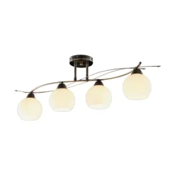 Lindby Loftlamper|Loftlamper > loftlampe Leanda, 80 cm, 4 lyskilder, metal, glas