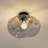 Gang|Loftlamper ^ Lindby loftlampe Lelia, røggrå, glas, Ø 35 cm