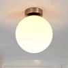 Gang|Loftlamper ^ Lindby loftlampe Lennie, hvid, glas, Ø 20 cm, IP44, E27
