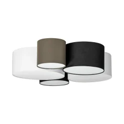 Lindby Loftlamper > loftlampe Lettie, grå/sort/hvid, 5 lyskilder, E27