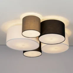 Lindby Loftlamper > loftlampe Lettie, grå/sort/hvid, 5 lyskilder, E27