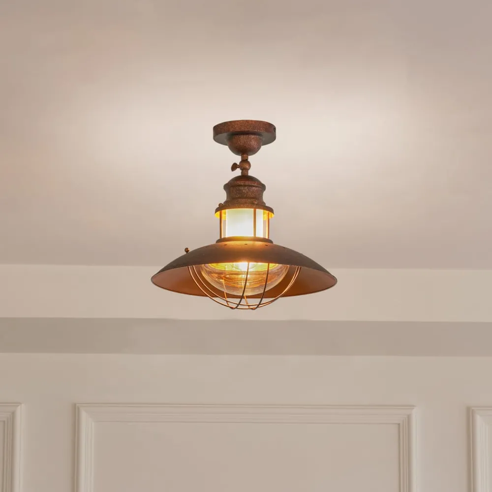 Lindby Gang|Loftlamper > loftlampe Louisanne, brun, metal, Ø 35cm