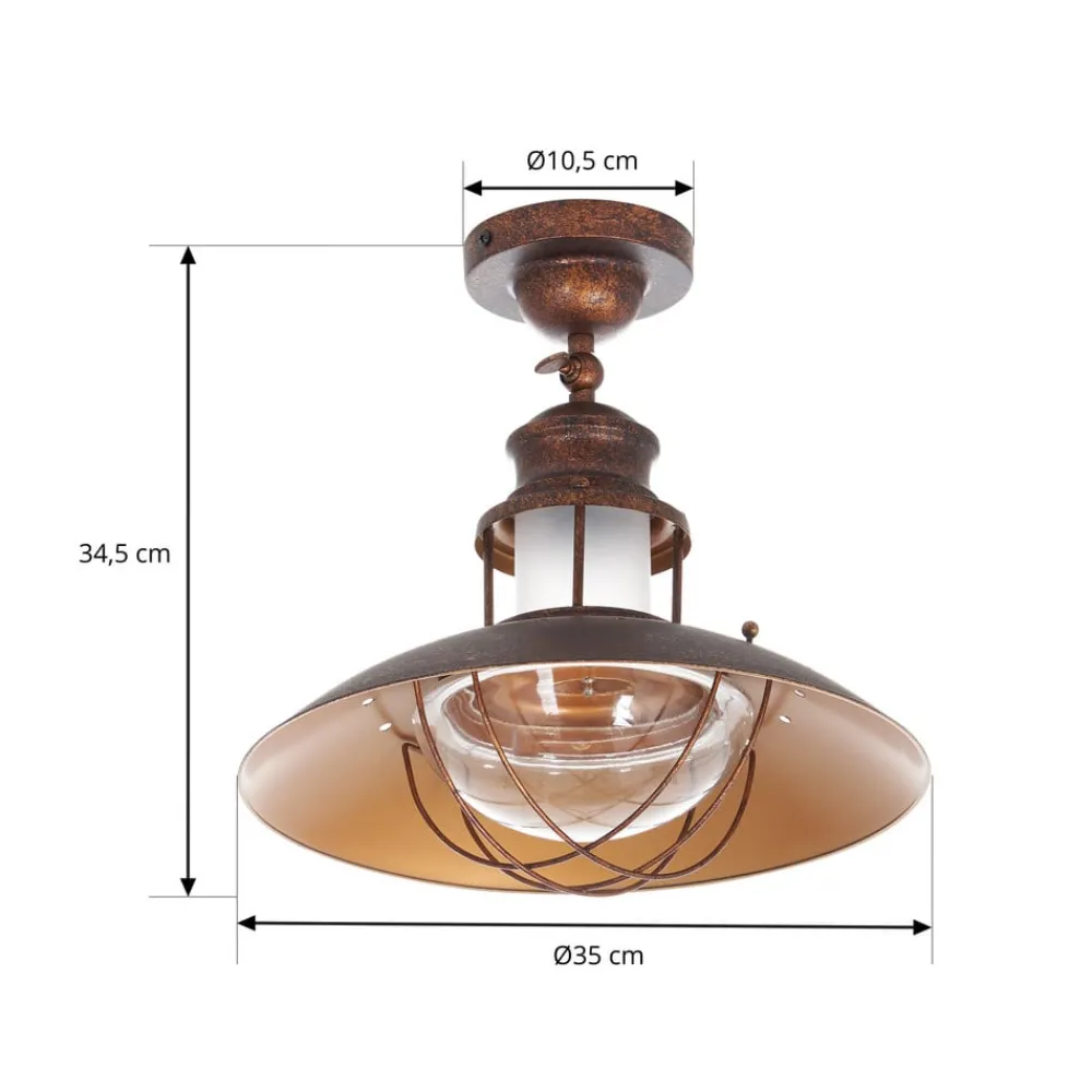 Lindby Gang|Loftlamper > loftlampe Louisanne, brun, metal, Ø 35cm