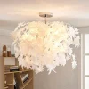 Lindby Gang|Loftlamper > loftlampe Maple, Ø 70 cm, krom, hvid, tekstil