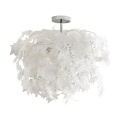 Lindby Gang|Loftlamper > loftlampe Maple, Ø 70 cm, krom, hvid, tekstil