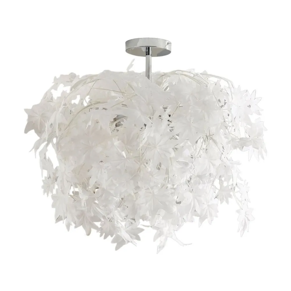 Lindby Gang|Loftlamper > loftlampe Maple, Ø 70 cm, krom, hvid, tekstil