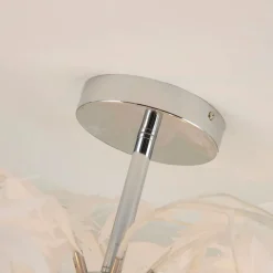 Lindby Gang|Loftlamper > loftlampe Maple, Ø 70 cm, krom, hvid, tekstil