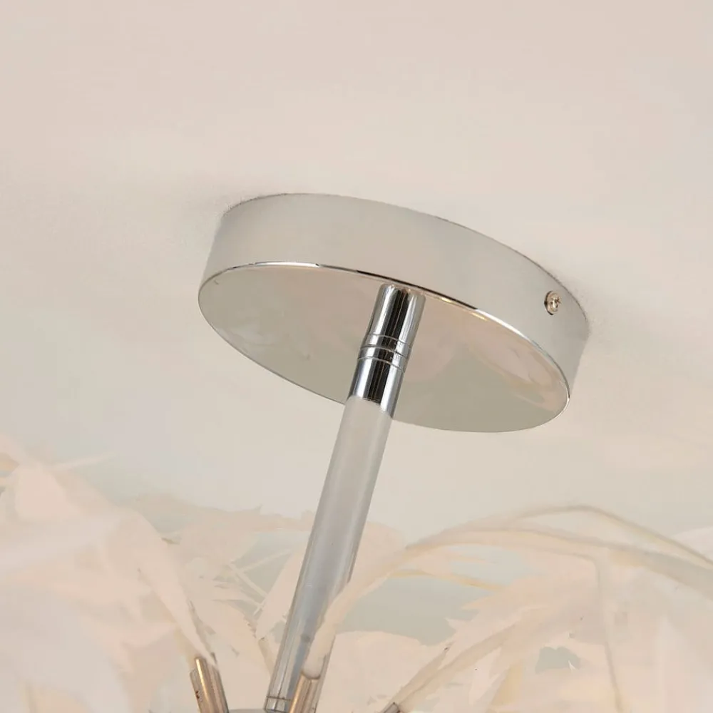 Lindby Gang|Loftlamper > loftlampe Maple, Ø 70 cm, krom, hvid, tekstil