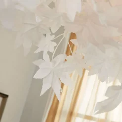 Lindby Gang|Loftlamper > loftlampe Maple, Ø 70 cm, krom, hvid, tekstil