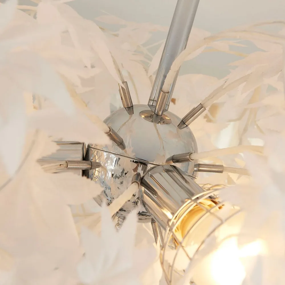 Lindby Gang|Loftlamper > loftlampe Maple, Ø 70 cm, krom, hvid, tekstil