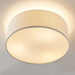 Lindby Loftlamper|Loftlamper > loftlampe Mariat, hvid, hør, Ø 45 cm, E27