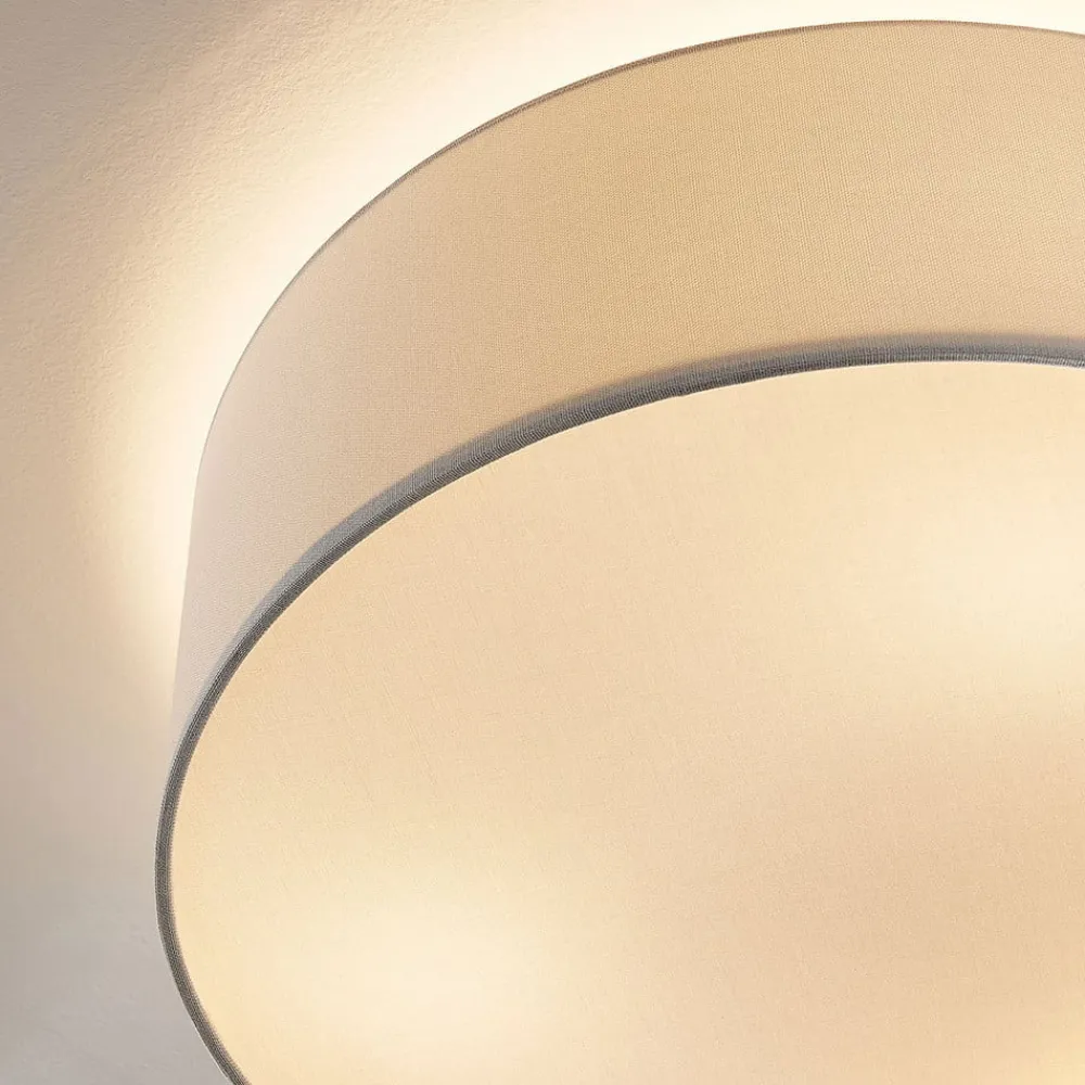 Lindby Loftlamper|Loftlamper > loftlampe Mariat, hvid, hør, Ø 45 cm, E27