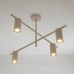 Lindby Loftlamper|Pendellamper > loftlampe Marilou, beige, 4 lyskilder, Ø 70 cm