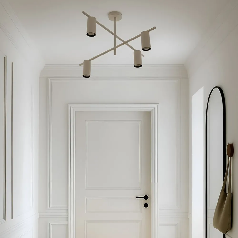 Lindby Loftlamper|Pendellamper > loftlampe Marilou, beige, 4 lyskilder, Ø 70 cm