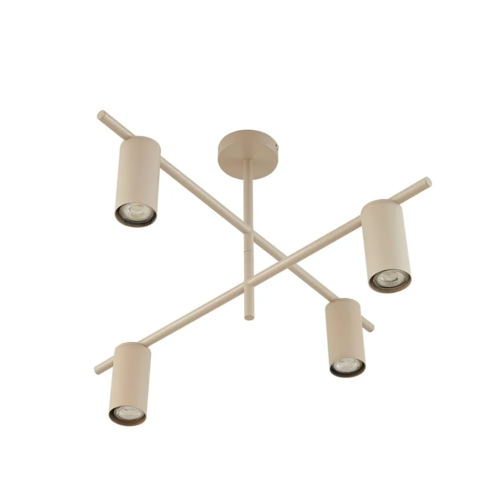 Lindby Loftlamper|Pendellamper > loftlampe Marilou, beige, 4 lyskilder, Ø 70 cm