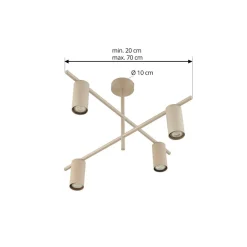 Lindby Loftlamper|Pendellamper > loftlampe Marilou, beige, 4 lyskilder, Ø 70 cm