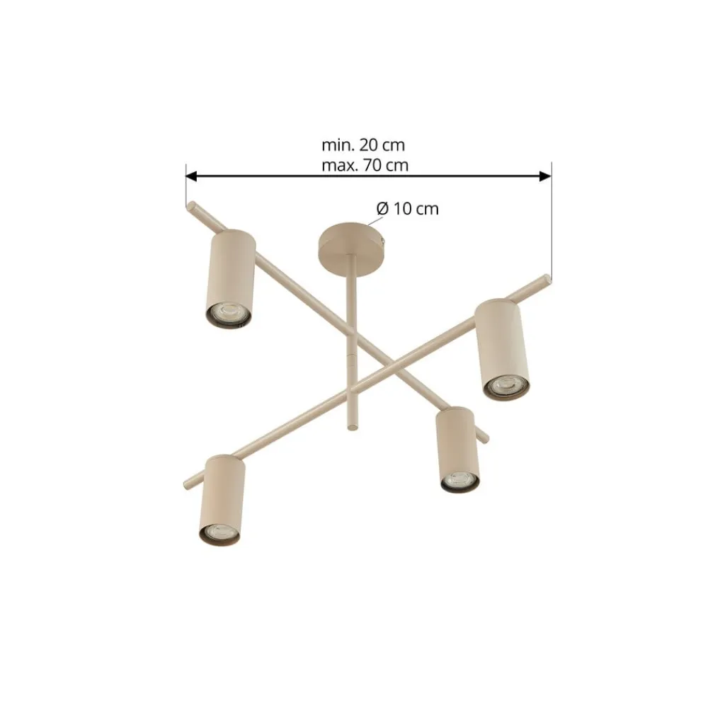 Lindby Loftlamper|Pendellamper > loftlampe Marilou, beige, 4 lyskilder, Ø 70 cm