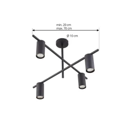 Lindby Loftlamper|Pendellamper > loftlampe Marilou, sandsort, 4 lyskilder, Ø 70 cm