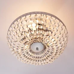 Gang|Loftlamper ^ Lindby loftlampe Mondrian, 35 cm, krom, krystal