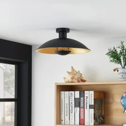 Lindby Gang|Loftlamper > loftlampe Narisara, Ø 40 cm, E27, sort-guld
