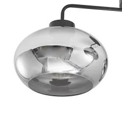 Loftlamper|Loftlamper ^ Lindby loftlampe Navidia, Ø 67 cm, sort, røgfarvet glas