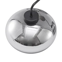Loftlamper|Loftlamper ^ Lindby loftlampe Navidia, Ø 67 cm, sort, røgfarvet glas