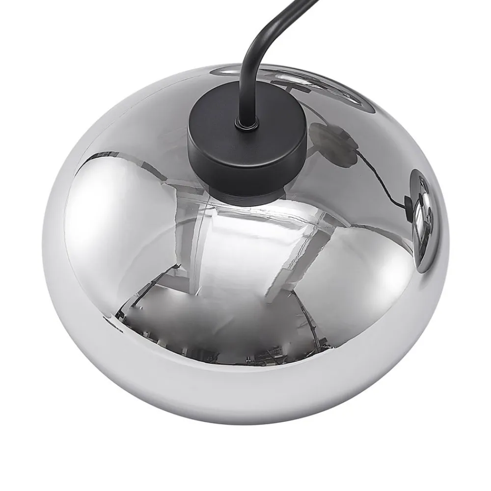 Loftlamper|Loftlamper ^ Lindby loftlampe Navidia, Ø 67 cm, sort, røgfarvet glas