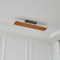 Lindby Loftlamper|Loftlamper > loftlampe Nesaja, sort, træ, 98 cm, dæmpbar