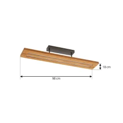 Lindby Loftlamper|Loftlamper > loftlampe Nesaja, sort, træ, 98 cm, dæmpbar