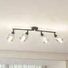 Spotlights ^ Lindby loftlampe Netty, 4 lyskilder, grå, glas