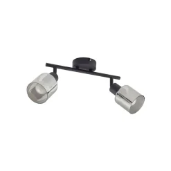 Spotlights ^ Lindby loftlampe Netty, 4 lyskilder, grå, glas